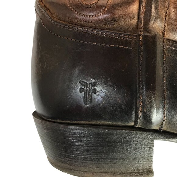 Frye Billy Pull On Cognac Leather Boots Western Mens Size  10D 3487694 F973 - Picture 6 of 11